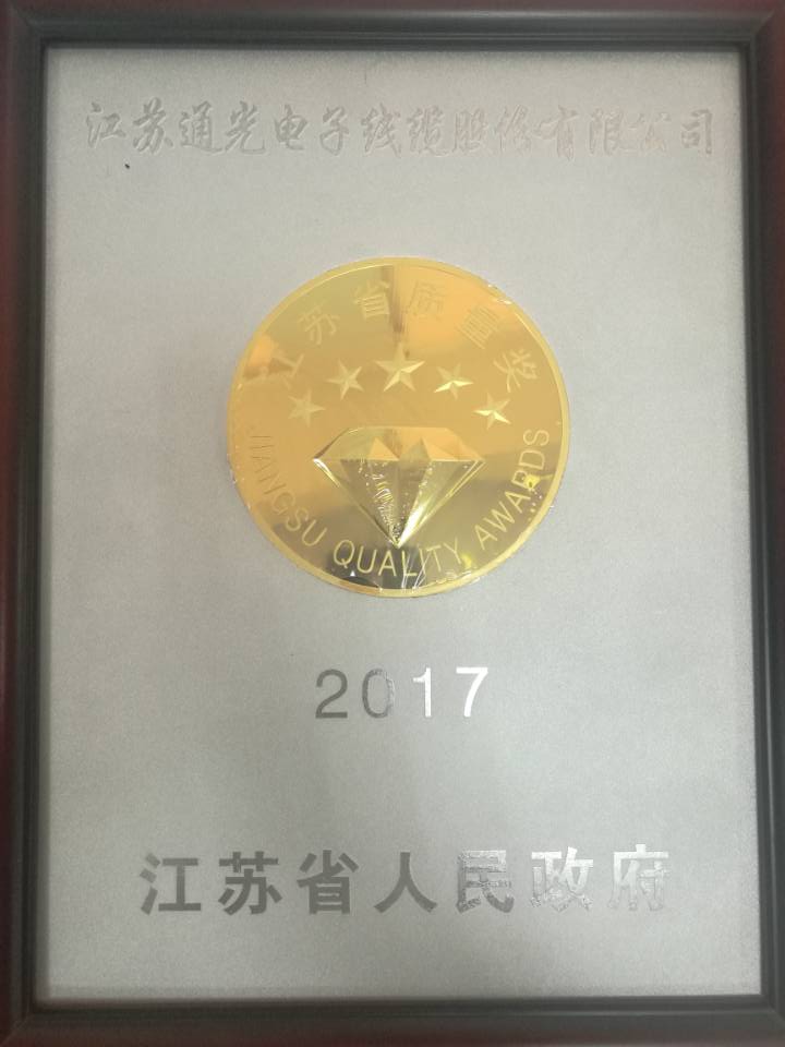 江蘇省省長質量獎獎牌